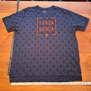 Nike FCB Forca Barca Bracket Barcelona Shadow Logo Pattern T-Shirt XXL